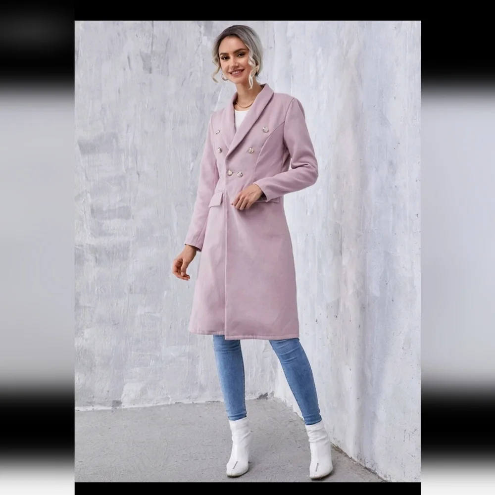Dusty Pink Peacoat - Picture 2 of 12